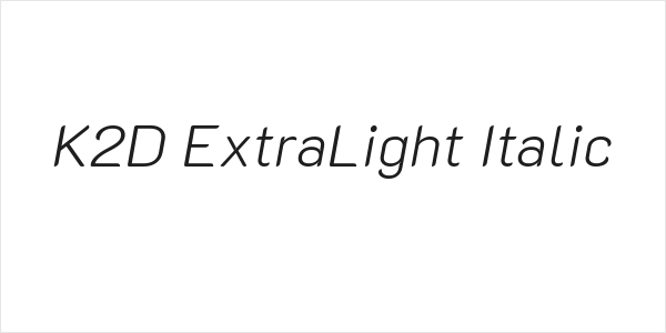 K2D ExtraLight Italic Logo