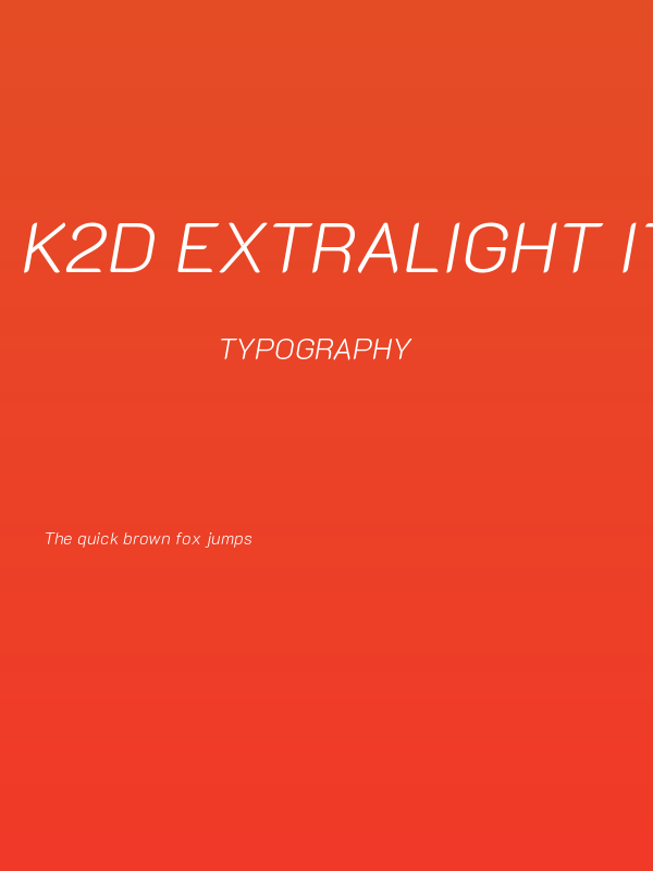 K2D ExtraLight Italic Poster