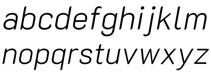 K2D ExtraLight Italic Font LOWERCASE