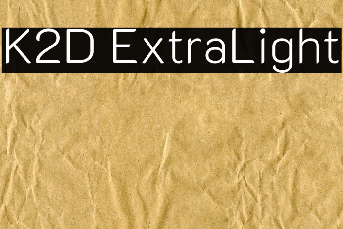 K2D ExtraLight Font examples