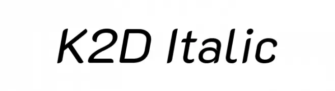 K2D Italic  les polices de caractères gratuit tlcharger