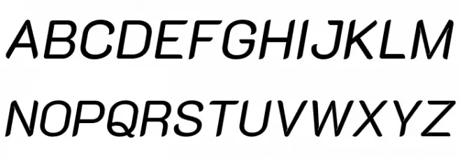 K2D Italic Schriftart Groß