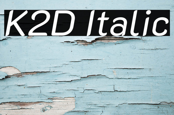 K2D Italic Font examples