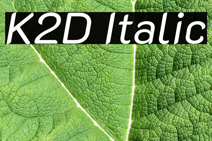 K2D Italic Font examples