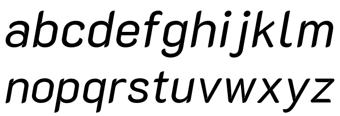 K2D Italic Font LOWERCASE