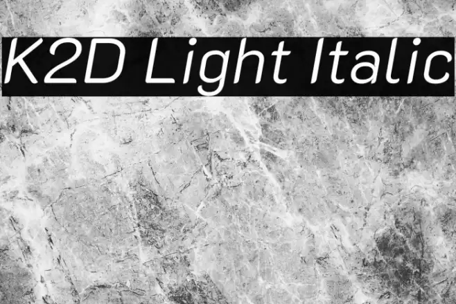 K2D Light Italic Font examples