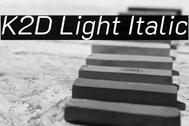 K2D Light Italic Font examples