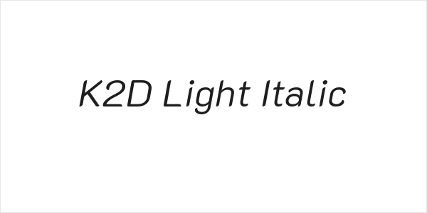 K2D Light Italic Logo