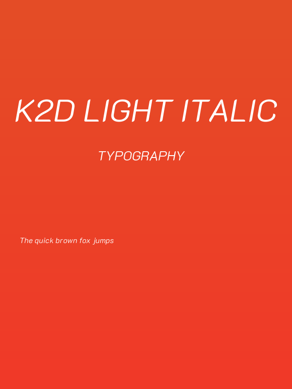 K2D Light Italic Poster