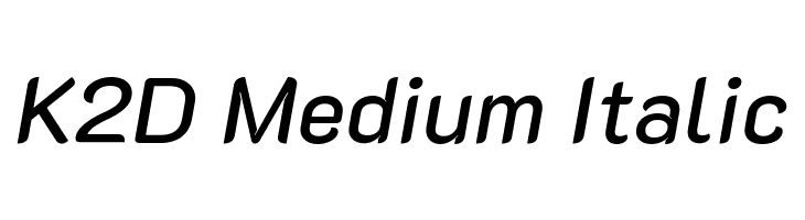 K2D Medium Italic  Free Fonts Download