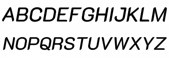 K2D Medium Italic Schriftart Groß
