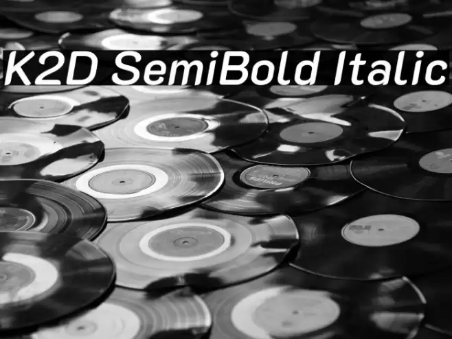 K2D SemiBold Italic Fuentes examples