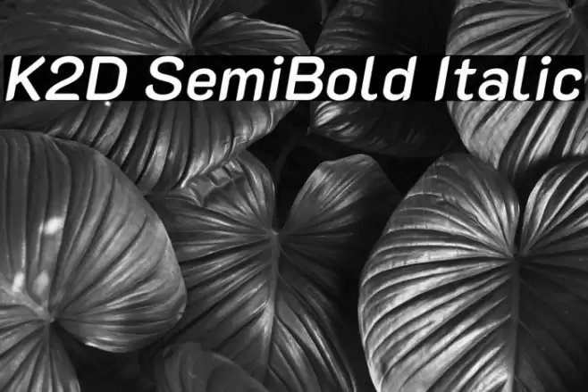 K2D SemiBold Italic Fuentes examples