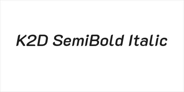 K2D SemiBold Italic Logo