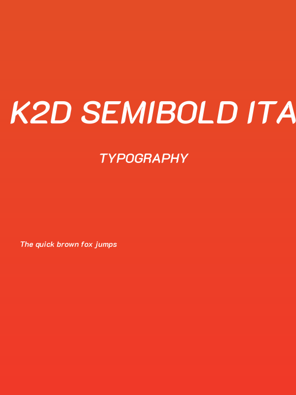 K2D SemiBold Italic Poster