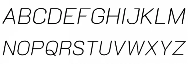 K2D Thin Italic Fonte MAIÚSCULAS