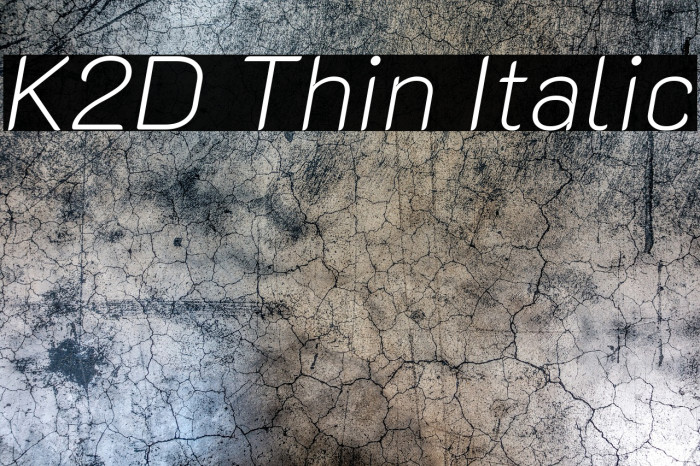 K2D Thin Italic Font examples