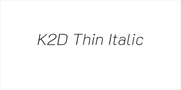K2D Thin Italic Logo
