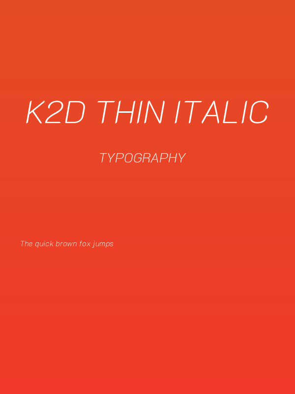 K2D Thin Italic Poster