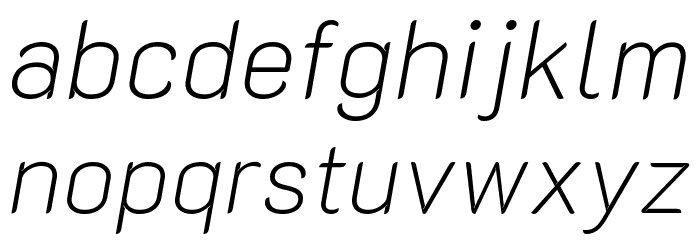 K2D Thin Italic Font LOWERCASE