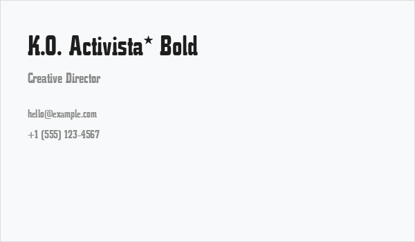 K.O. Activista* Bold Business Card