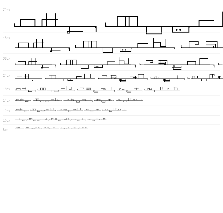 Këble Ruin alphabet Regular Waterfall