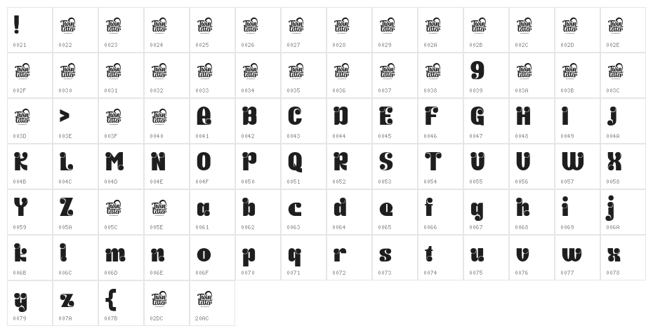 KABIF-Regular Character Map