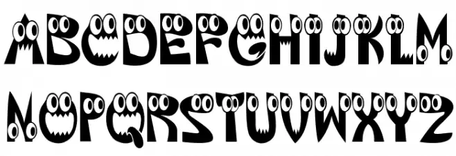 KAHorribleSquish Font UPPERCASE