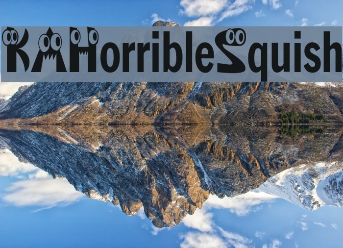 KAHorribleSquish Font examples