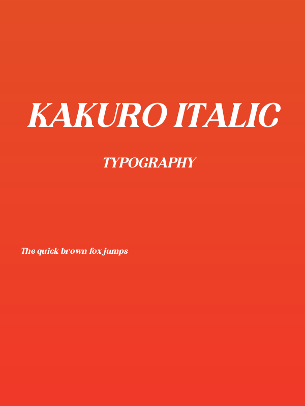 KAKURO Italic Poster