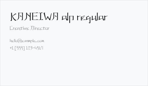 KANEIWA alp regular Business Card