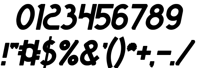 KANGAROO Punch Bold Italic Font OTHER CHARS