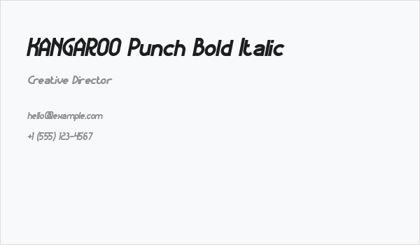 KANGAROO Punch Bold Italic Business Card