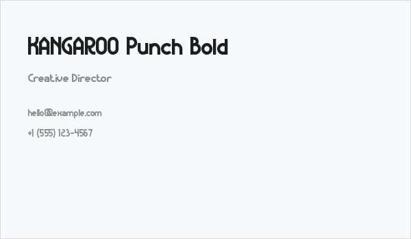 KANGAROO Punch Bold Business Card