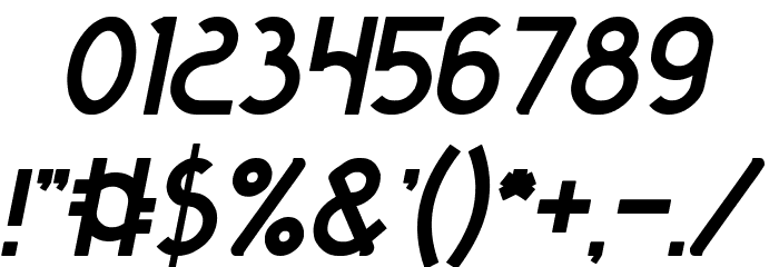 KANGAROO Punch Italic Font OTHER CHARS