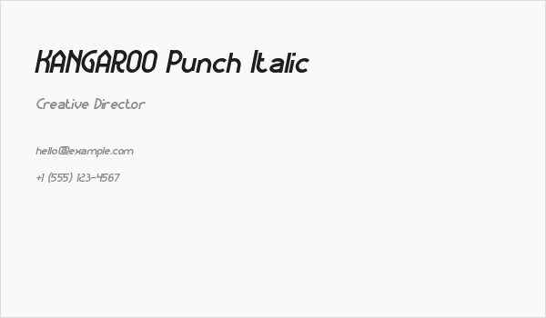 KANGAROO Punch Italic Business Card