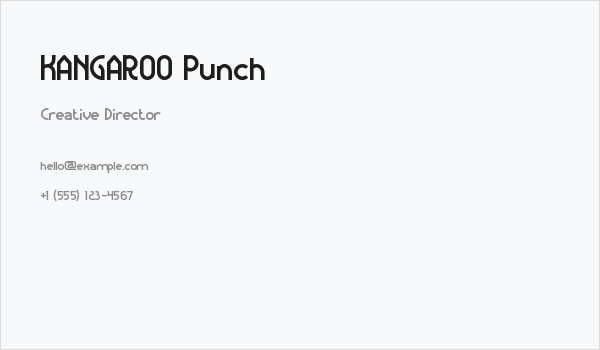 KANGAROO Punch Business Card