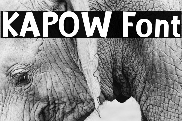 KAPOW Font examples