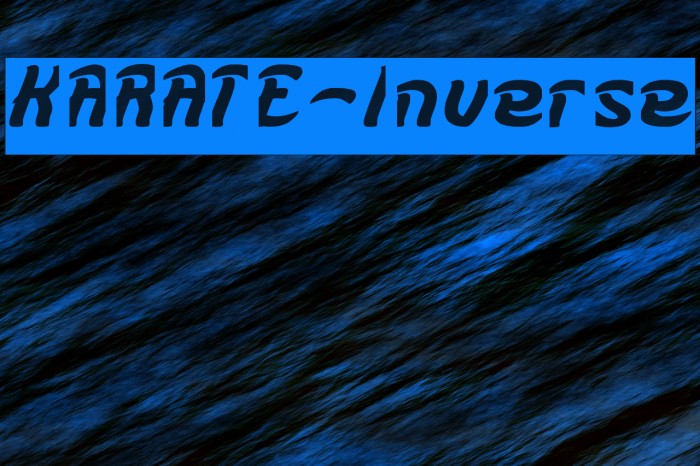 KARATE-Inverse Font examples