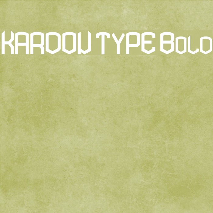 KARDON TYPE Bold Font examples