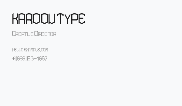KARDON TYPE Business Card