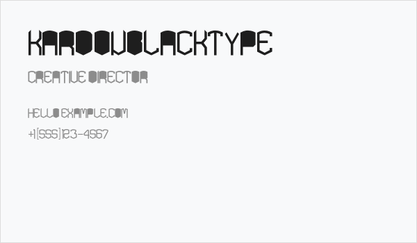 KARDONblackTYPE Business Card