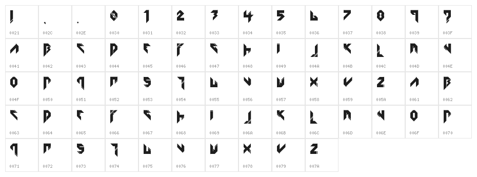 KATFYRED Regular Character Map