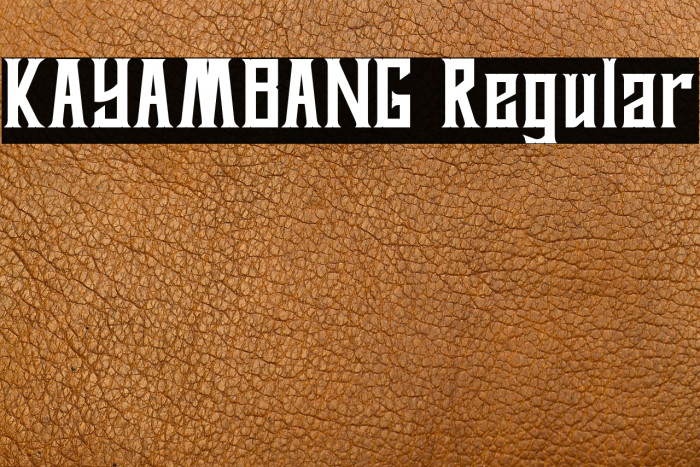 KAYAMBANG Regular Example 2