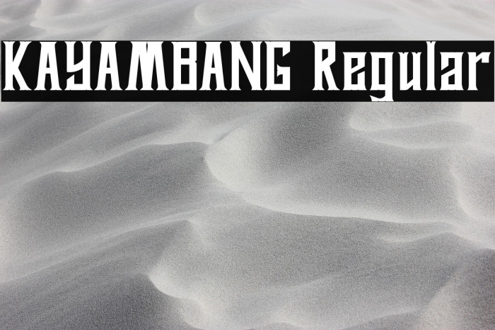 KAYAMBANG Regular Example 3