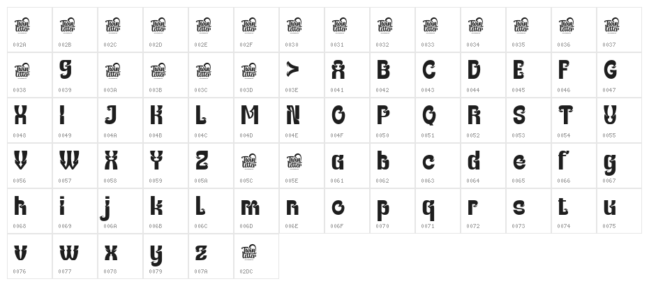KAYINO-Regular Character Map