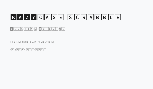 KAZYcase scrabble Business Card