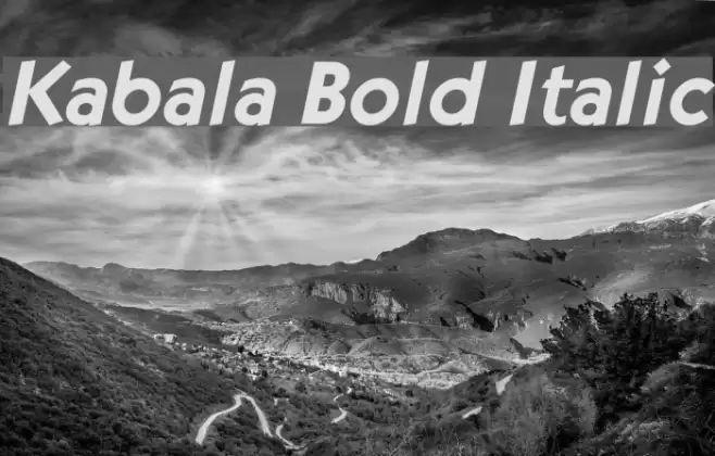 Kabala Bold Italic Font examples