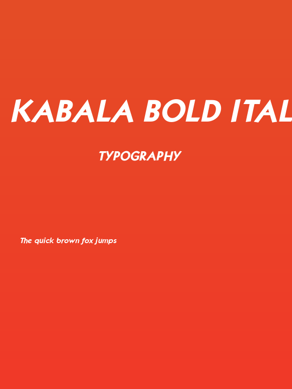 Kabala Bold Italic Poster