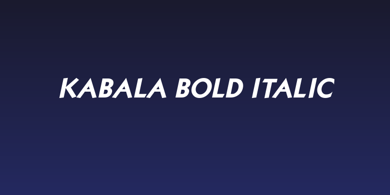 Kabala Bold Italic Social Header